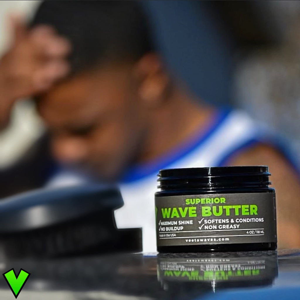Veeta Superior Wave Grease - Maximum Shine, Non-Greasy Shea & Tangerine Wave Conditioner for Men (4 oz)