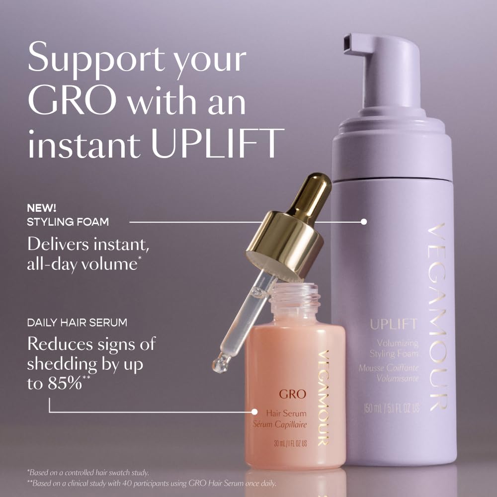 VEGAMOUR UPLIFT Volumizing Styling Foam | Cloud-Like Lift for Fine Hair