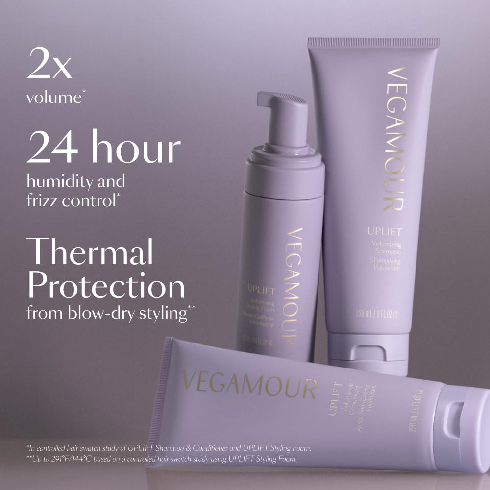 VEGAMOUR UPLIFT Volumizing Styling Foam | Cloud-Like Lift for Fine Hair