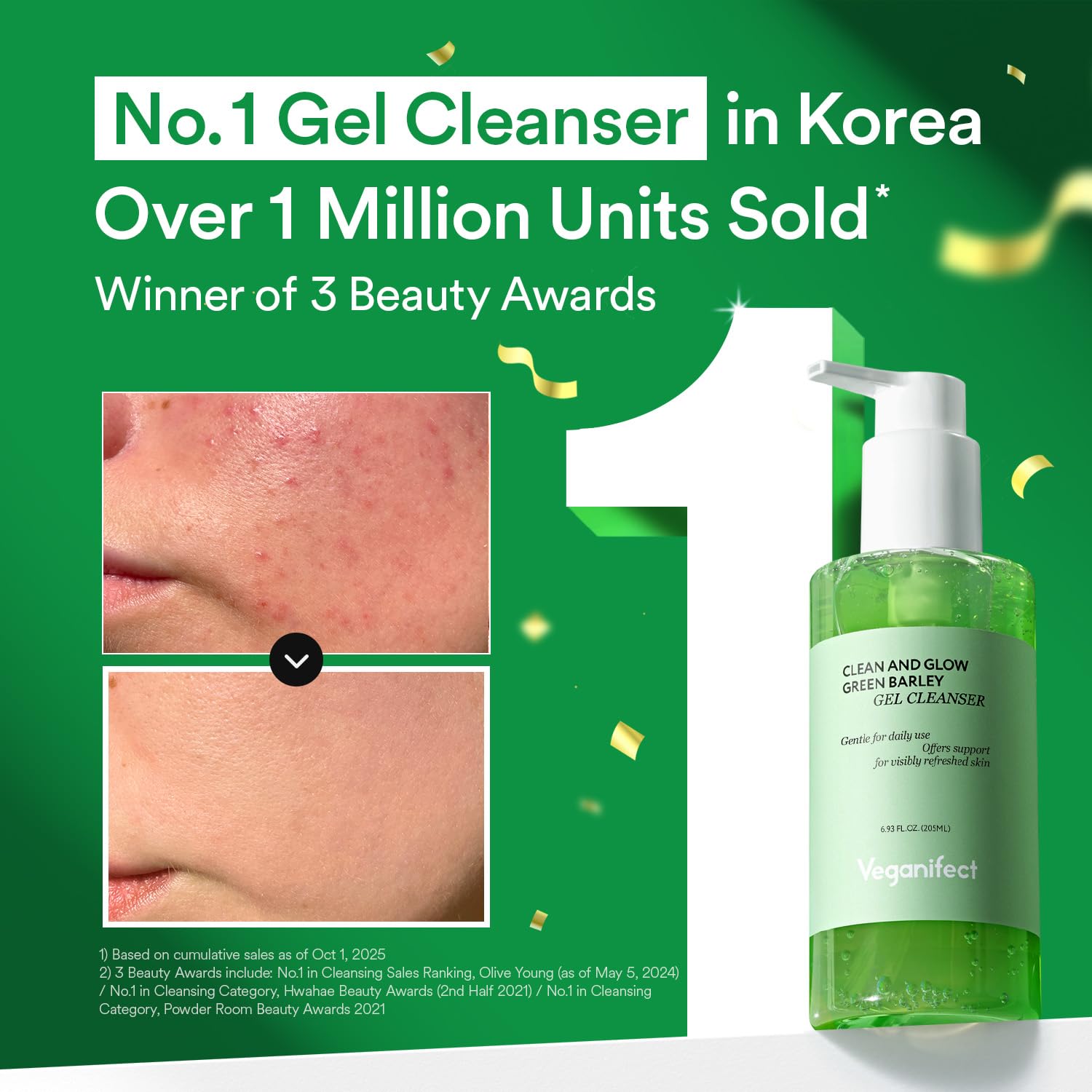 VEGANIFECT Hydrating Gel Face Wash – Gel-to-Foam Cleanser for Sensitive and Dehydrated Skin, 205ml