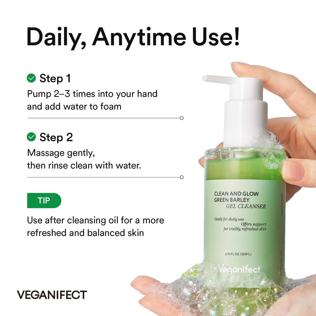 VEGANIFECT Hydrating Gel Face Wash – Gel-to-Foam Cleanser for Sensitive and Dehydrated Skin, 205ml