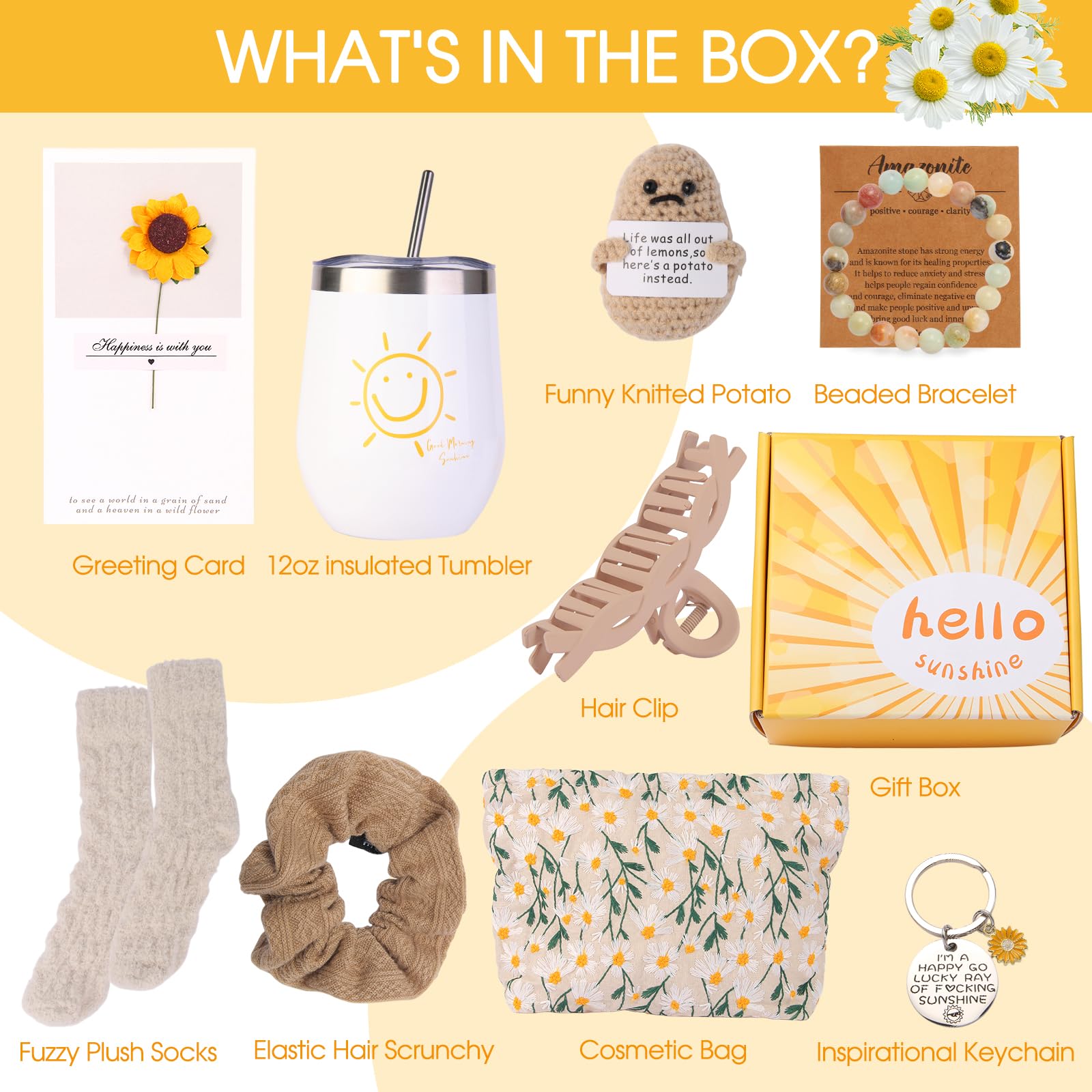 VEHODEVIA Sunshine Cheer Up Gift Box – Birthday & Get Well Gift for Women