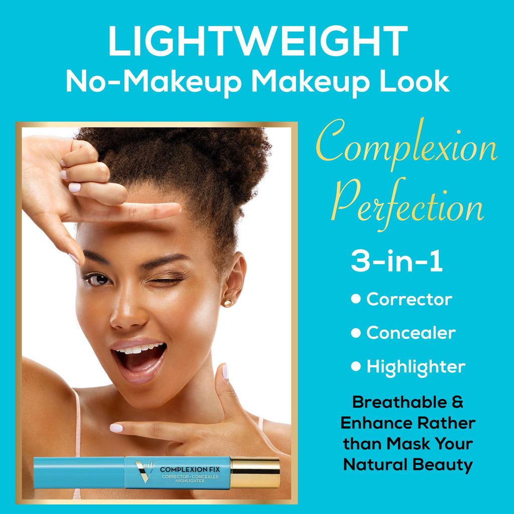 Veil Cosmetics Complexion Fix Concealer - Hydrating Liquid Concealer for Under-Eye & Dark Circles | Vegan Makeup Pen