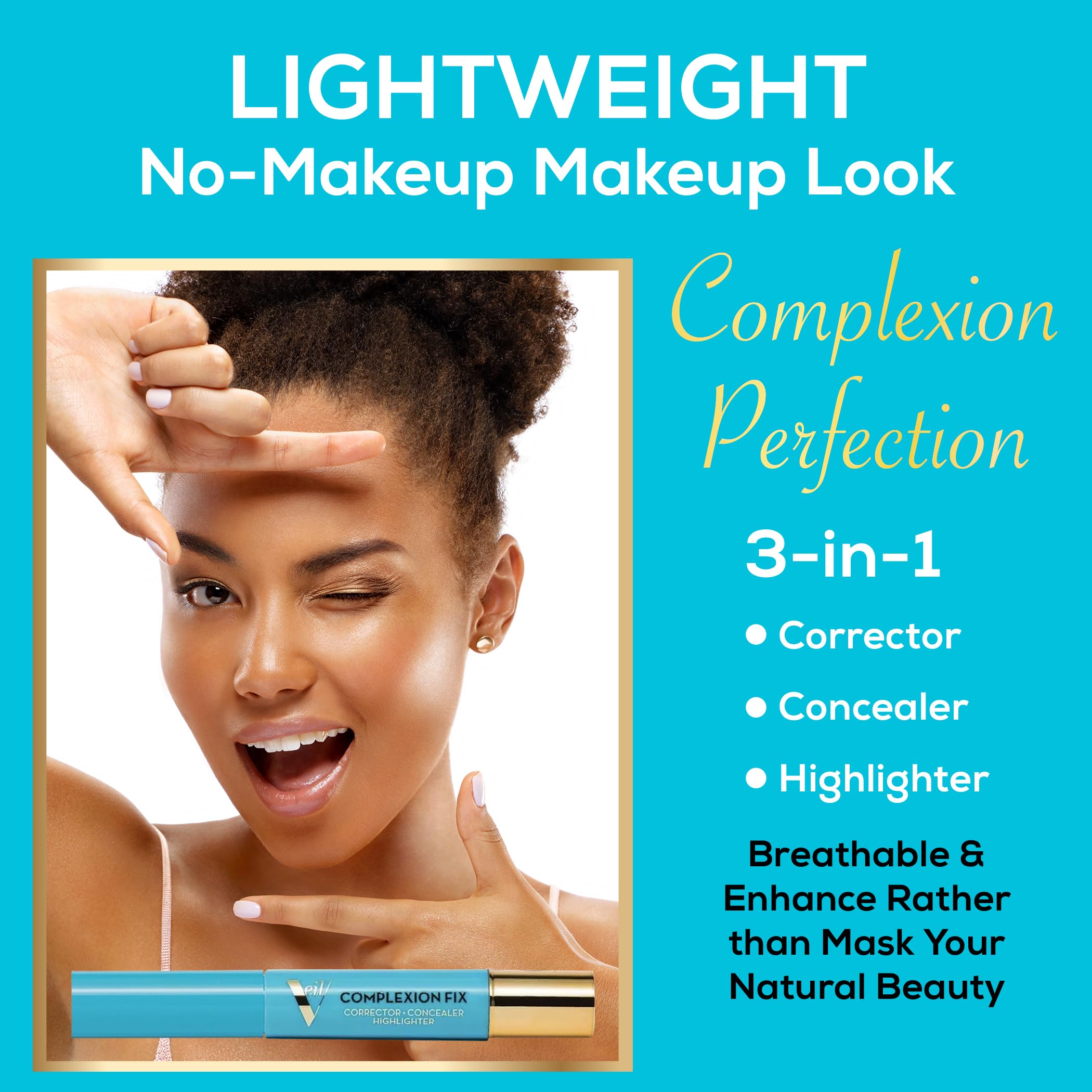 Veil Cosmetics Complexion Fix Concealer - Hydrating Liquid Concealer for Under-Eye & Dark Circles | Vegan Makeup Pen
