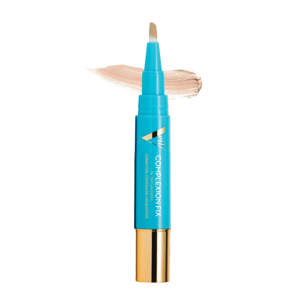 Veil Cosmetics Complexion Fix Concealer - Hydrating Liquid Concealer for Under-Eye & Dark Circles | Vegan Makeup Pen
