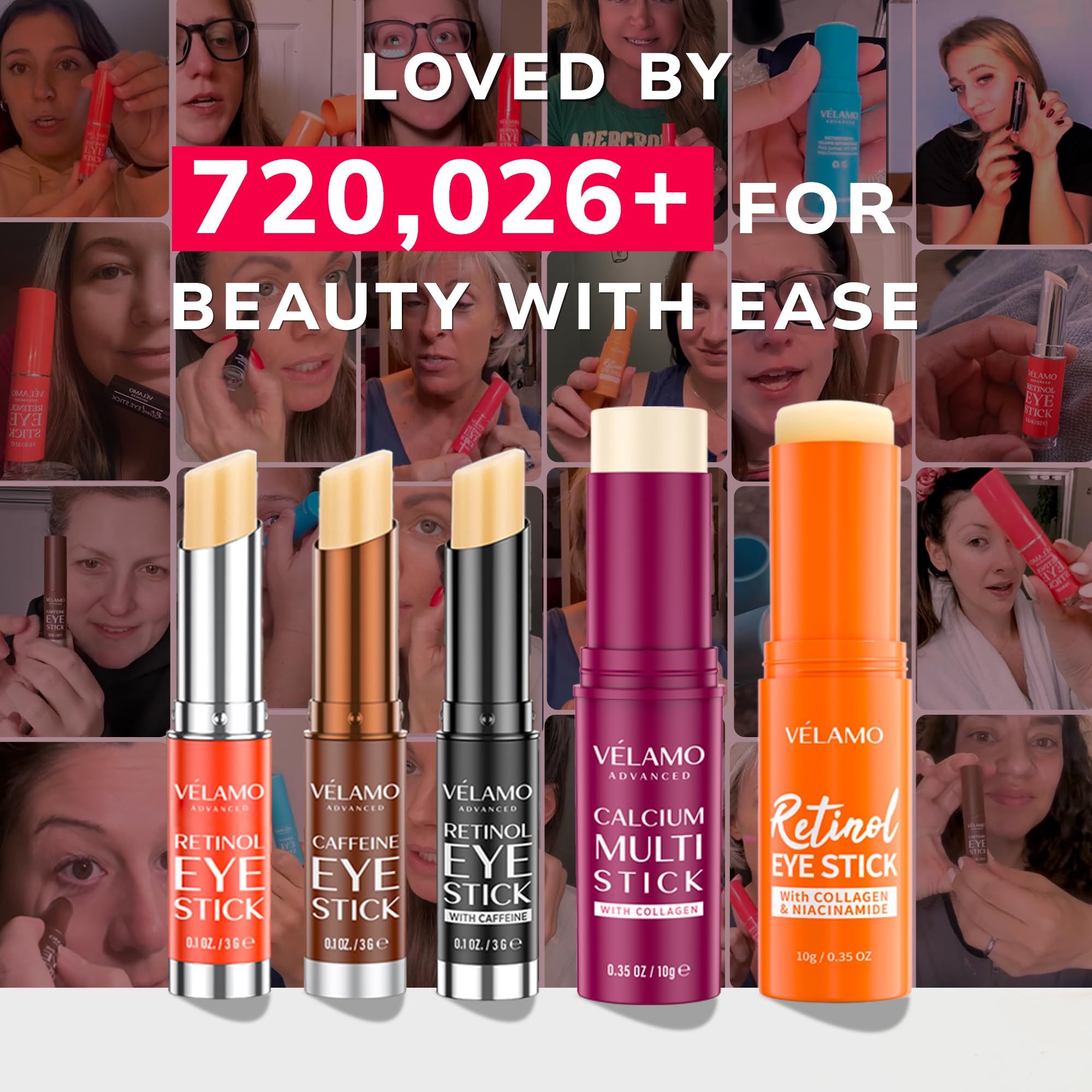 VELAMO ADVANCED Caffeine Eye Stick – Energizing Under-Eye Balm for Dark Circles & Puffiness | Travel-Size, 2 Pcs