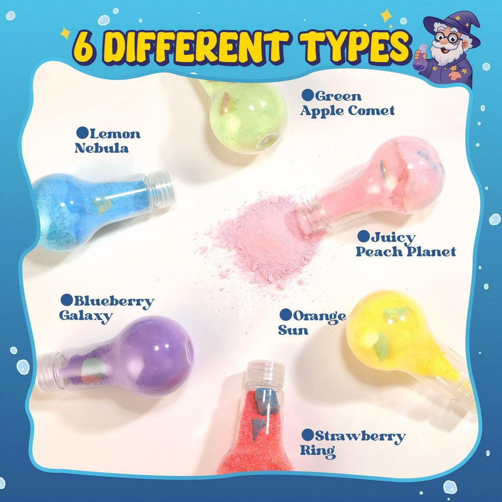 Velanora 6 Pack Bath Potions Kit for Kids - Interactive Color-Mixing Bath Bombs (Ages 3+)