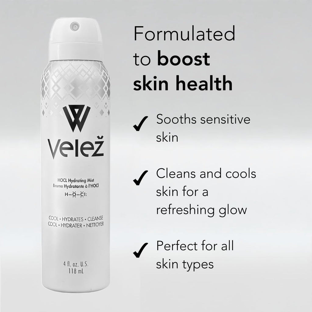 Vezel HOCL Hydrating Face Mist – Gentle Facial Spray for Refreshing, Soothing Skin (4 Fl Oz)
