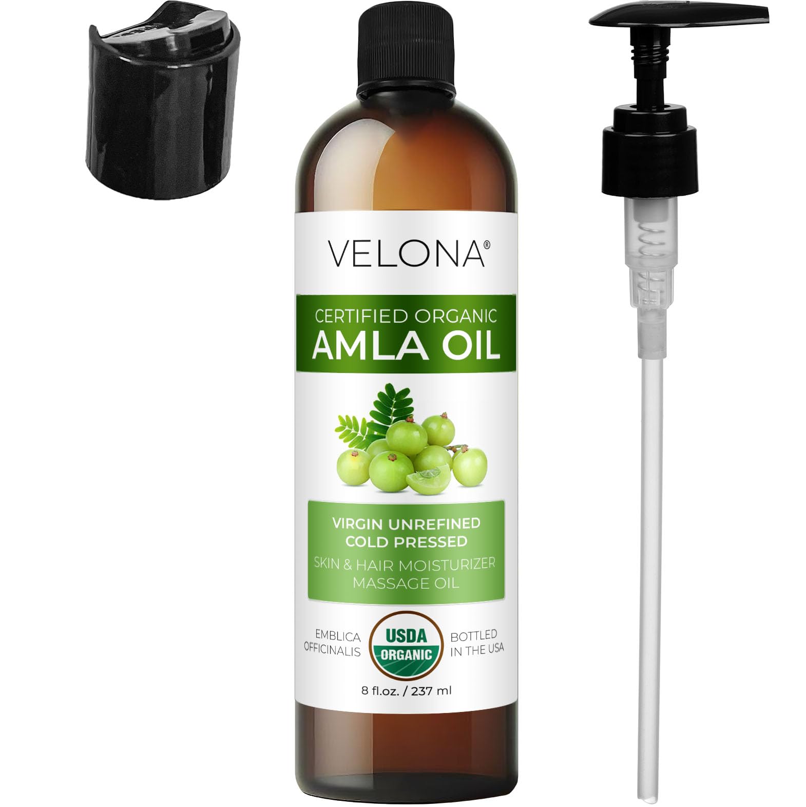 Velona Amla Oil USDA Certified Organic – 8 Fl Oz | 100% Pure, Cold-Pressed Carrier Oil