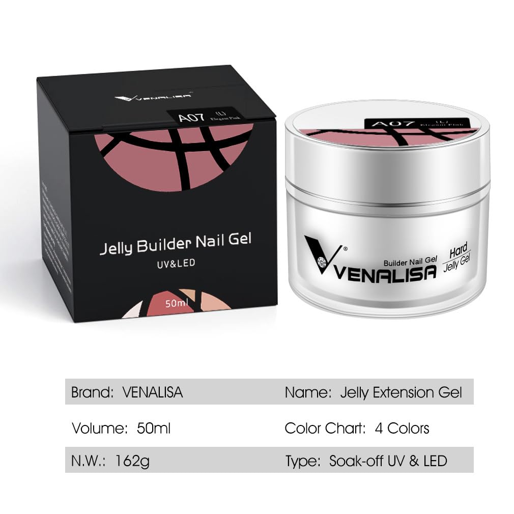 Venalisa Builder Nail Gel 50ml Nude Pink – Polygel Nail Extensions & Manicure