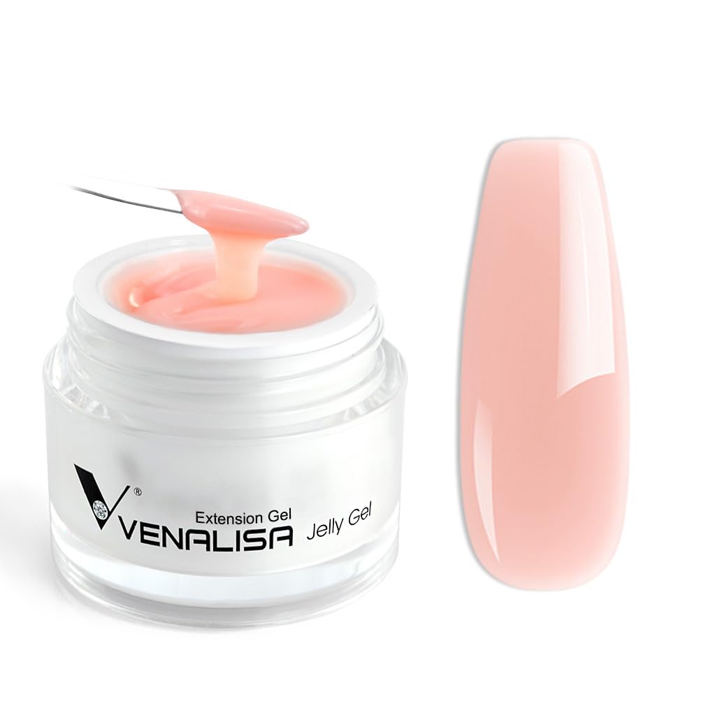 V VENALISA Builder Nail Gel 50ml – Jelly Nude Pink for Nail Extensions & Polygel Manicure