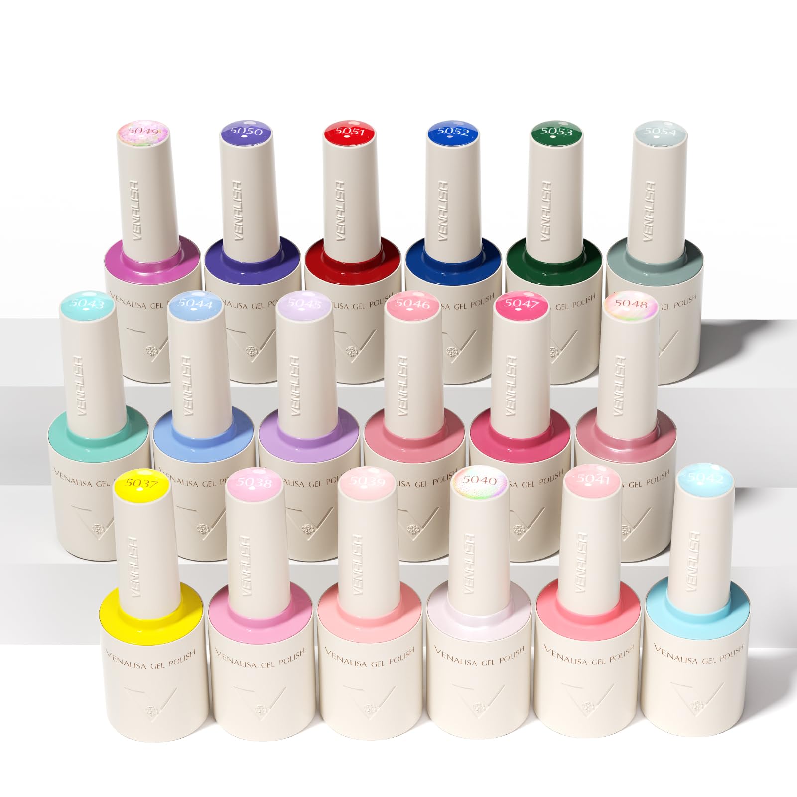 VENALISA V3 22-Piece Gel Nail Polish Set — 18 Colors + Base & Top Coats for At-Home Salon Quality