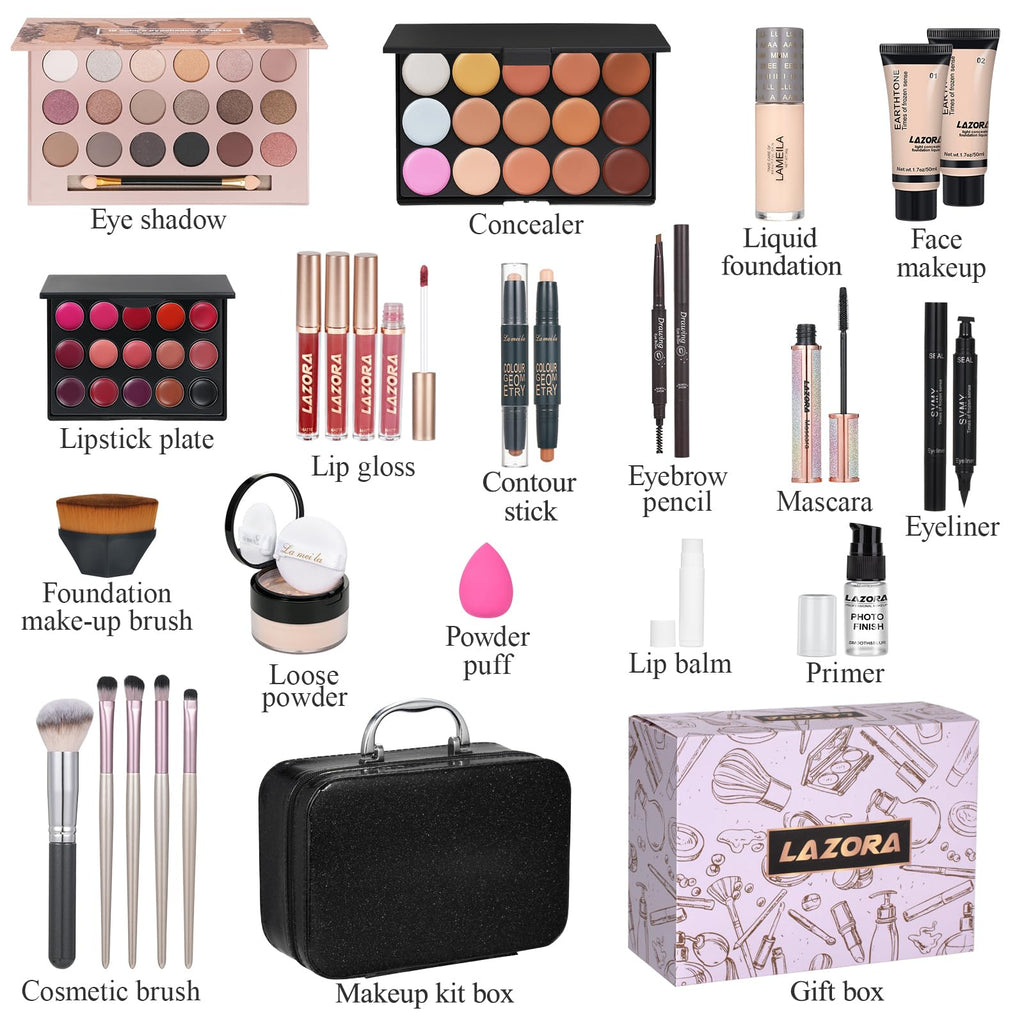 venshun All-In-One Makeup Kit for Women | Multi-Purpose Eyeshadow Palette, Concealer & Foundation | Portable Full Makeup Set