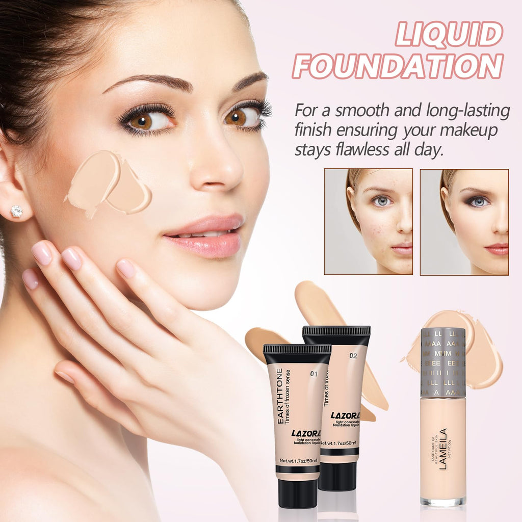 venshun All-In-One Makeup Kit for Women | Multi-Purpose Eyeshadow Palette, Concealer & Foundation | Portable Full Makeup Set