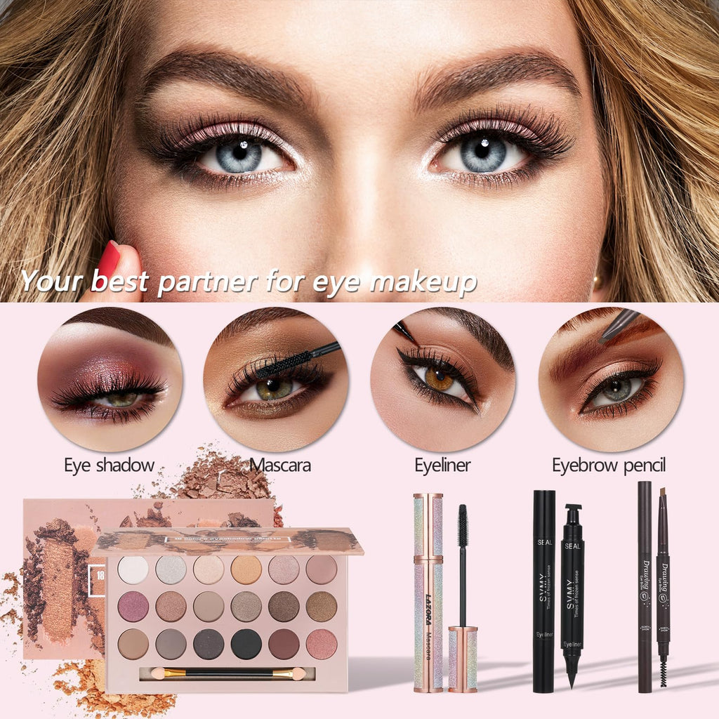 venshun All-In-One Makeup Kit for Women | Multi-Purpose Eyeshadow Palette, Concealer & Foundation | Portable Full Makeup Set