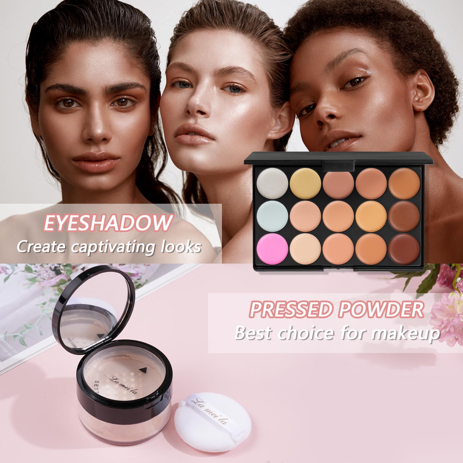 venshun All-In-One Makeup Kit for Women | Multi-Purpose Eyeshadow Palette, Concealer & Foundation | Portable Full Makeup Set