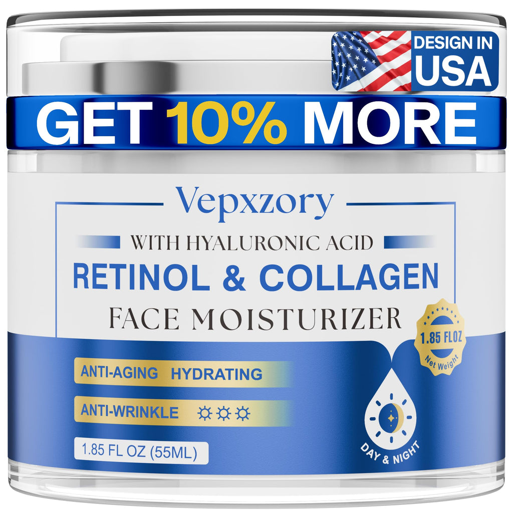 Vepxzory Retinol Moisturizer with Hyaluronic Acid | Anti-Aging Face Cream