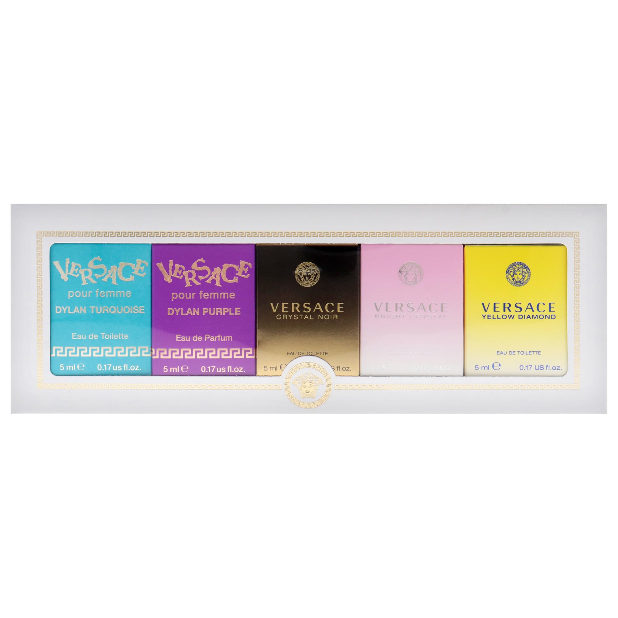 Versace Miniatures Collection for Women – 5 Pc Fragrance Gift Set | Travel-Ready Luxury