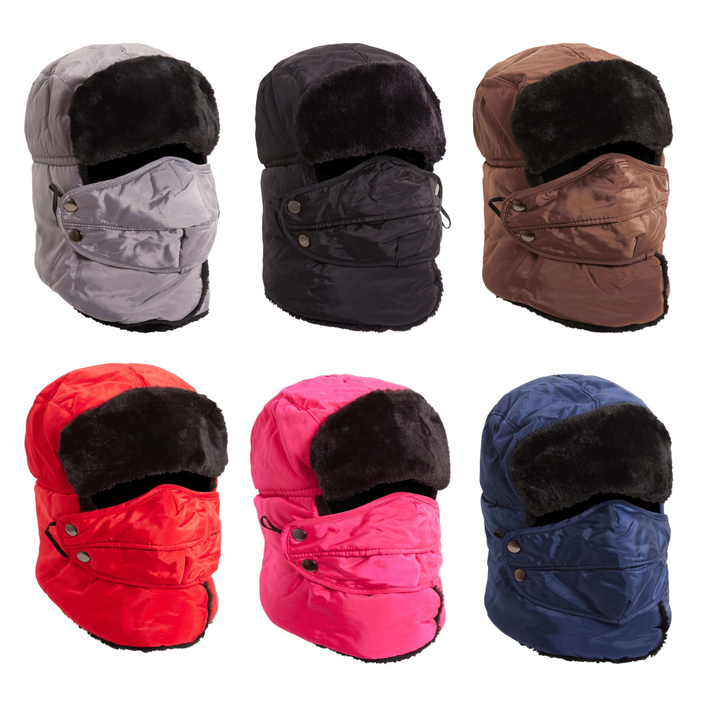 Heatwave Thermalwear 3 In 1 Trapper Hat With Removable Face Cover Fur Lined Showerproof