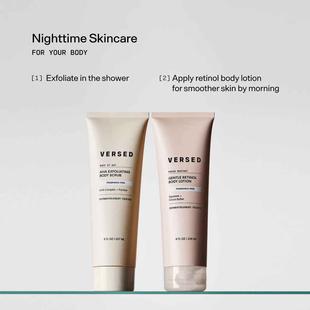 Versed Buff It Out AHA Exfoliating Body Scrub & Mask – Lactic & Glycolic Acids, Microfine Pumice, 8 oz