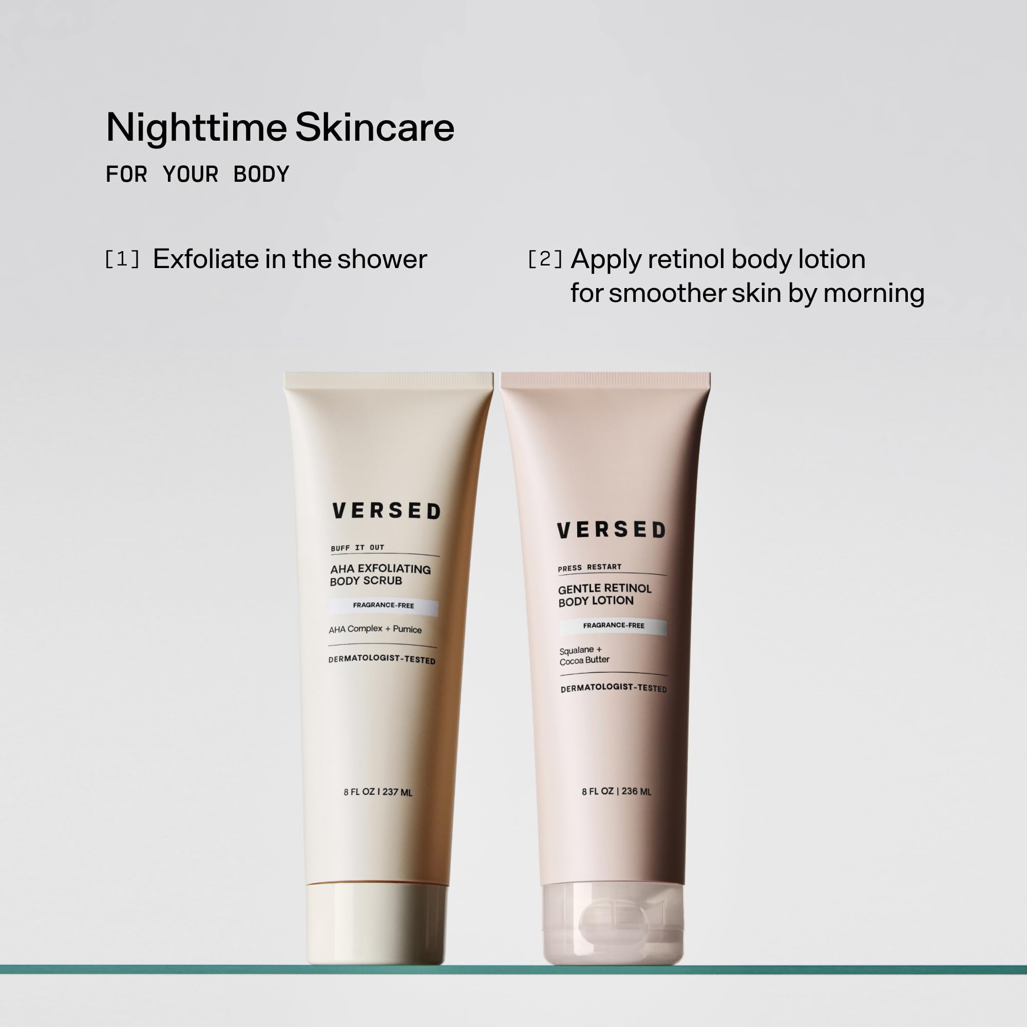 Versed Buff It Out AHA Exfoliating Body Scrub & Mask – Lactic & Glycolic Acids, Microfine Pumice, 8 oz