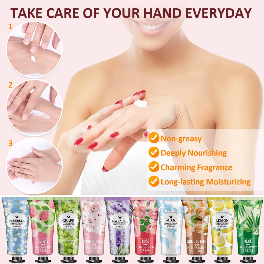 VESPRO 56 Pack Hand Cream Gift Set – 14 Scents, Travel-Size Hydration for Dry Hands, Gifts for Women