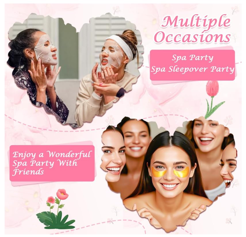 VESPRO 110PCS Spa Party Supplies for Teen Girls – Face Masks, Hand Cream, Lip Balm & More