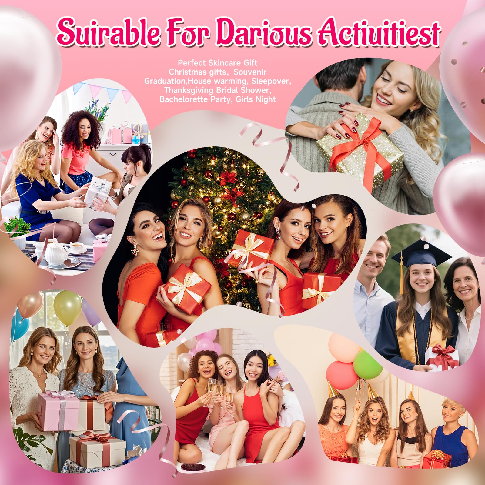 VESPRO 110PCS Spa Party Supplies for Teen Girls – Face Masks, Hand Cream, Lip Balm & More
