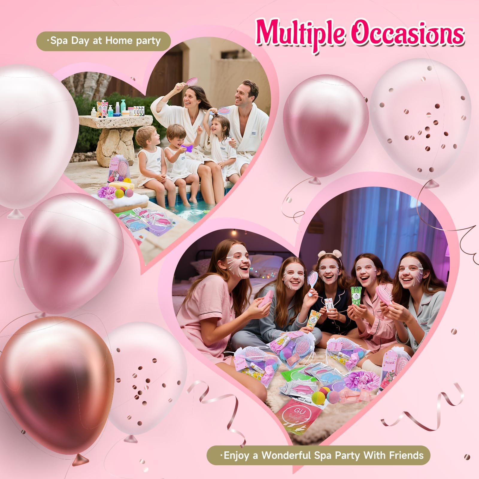 VESPRO 110PCS Spa Party Supplies for Teen Girls – Face Masks, Hand Cream, Lip Balm & More