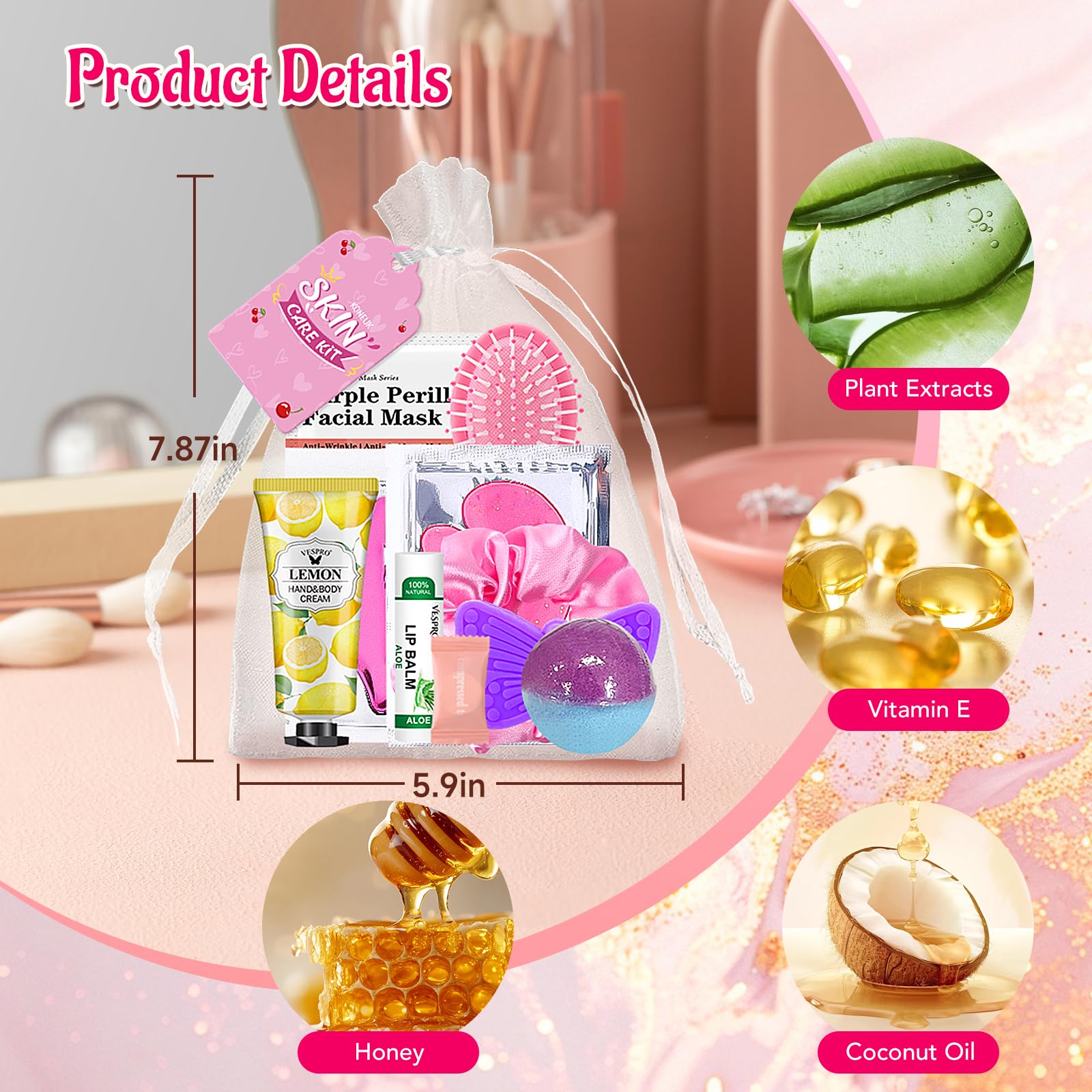 VESPRO 110PCS Spa Party Supplies for Teen Girls – Face Masks, Hand Cream, Lip Balm & More