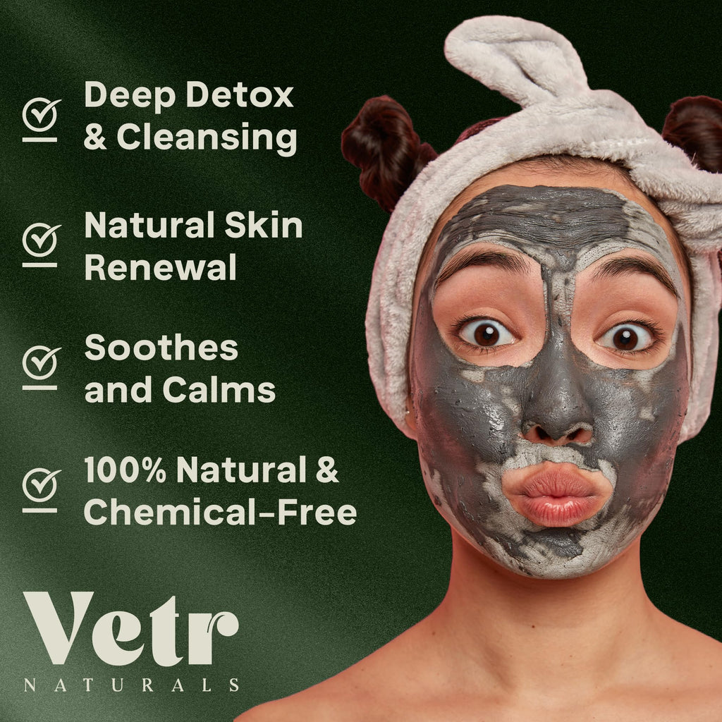 Vetr Naturals Healing Indian Clay – Organic Bentonite Clay 1 lb for Deep Pore Cleansing