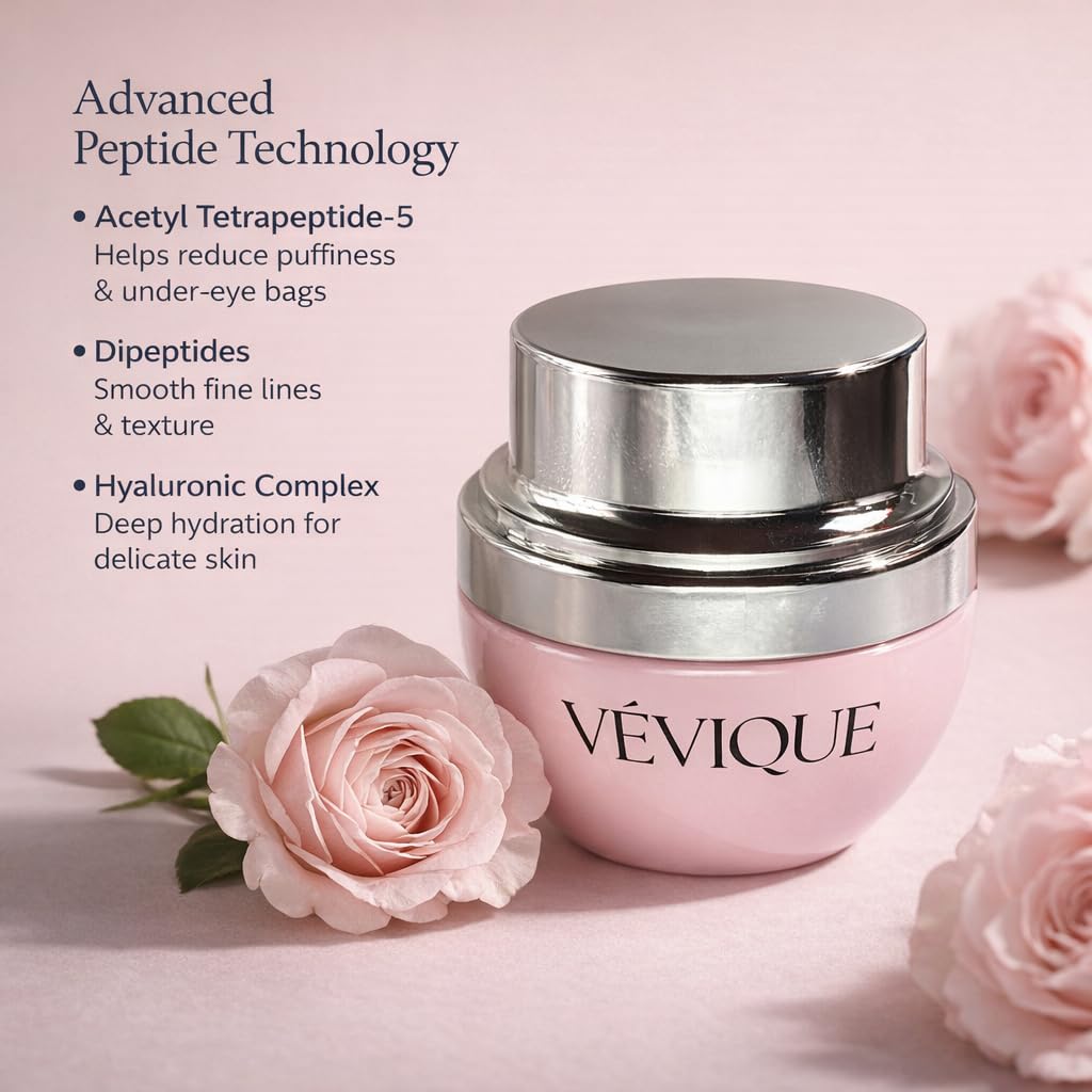 VÉVIQUE Claréne Multi-Peptide Eye Cream - Hydrating Formula for Puffiness, Dark Circles & Fine Lines
