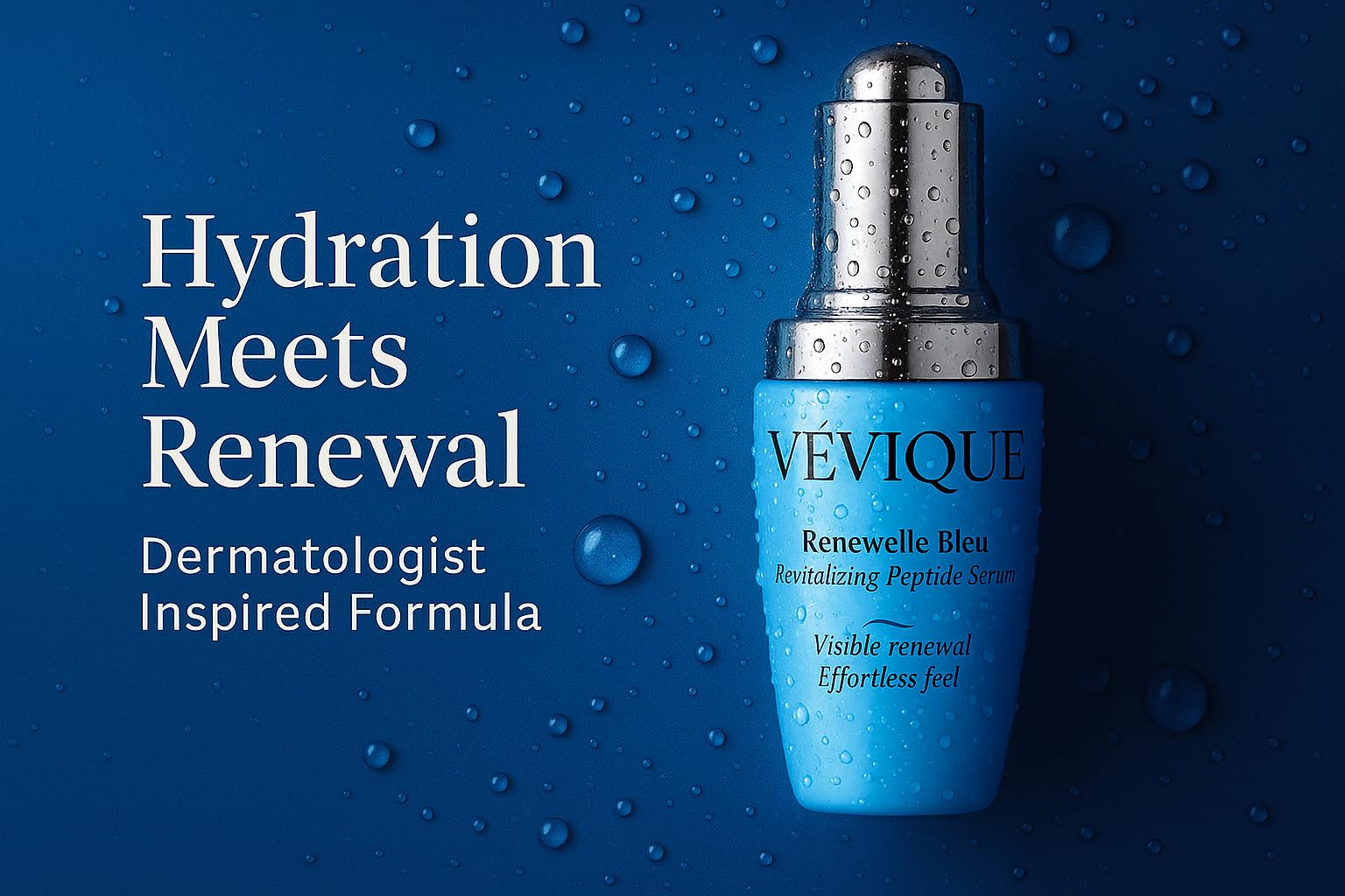 VÉVIQUE Renewelle Bleu Peptide Serum – Copper Tripeptide-1, EGF & Niacinamide, 1 oz