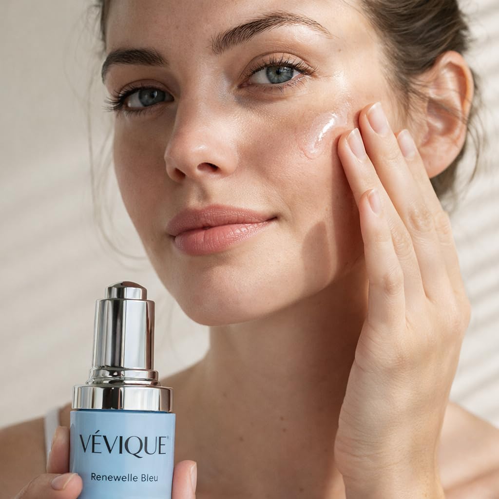 VÉVIQUE Renewelle Bleu Peptide Serum – Copper Tripeptide-1, EGF & Niacinamide, 1 oz