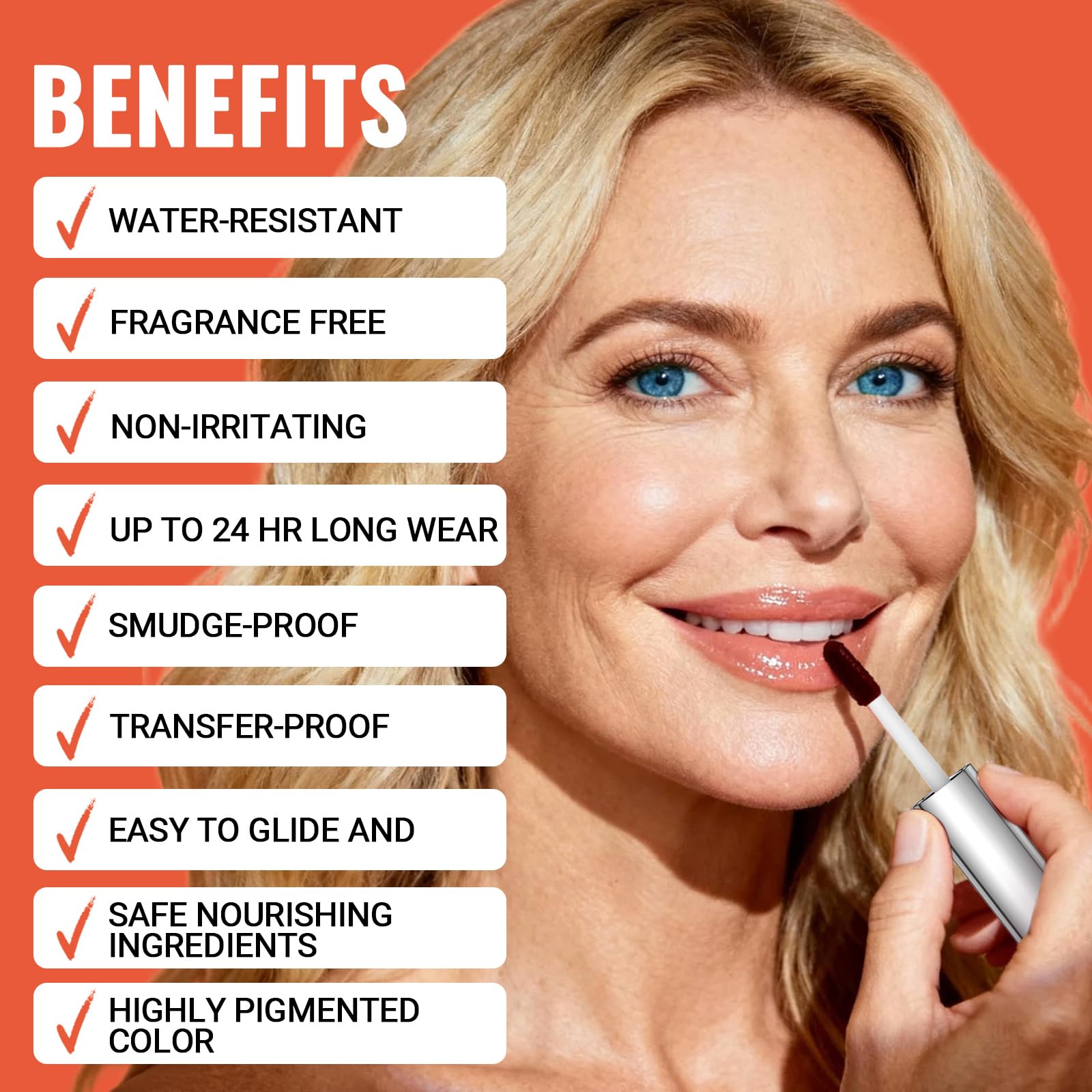 Vevivia Beauty 4pcs Lip Stain Peel Off – Long-Lasting Lip Liner Stain, Waterproof & 2-in-1 Matte (Cocoa, Rose, Nude, Mauve)