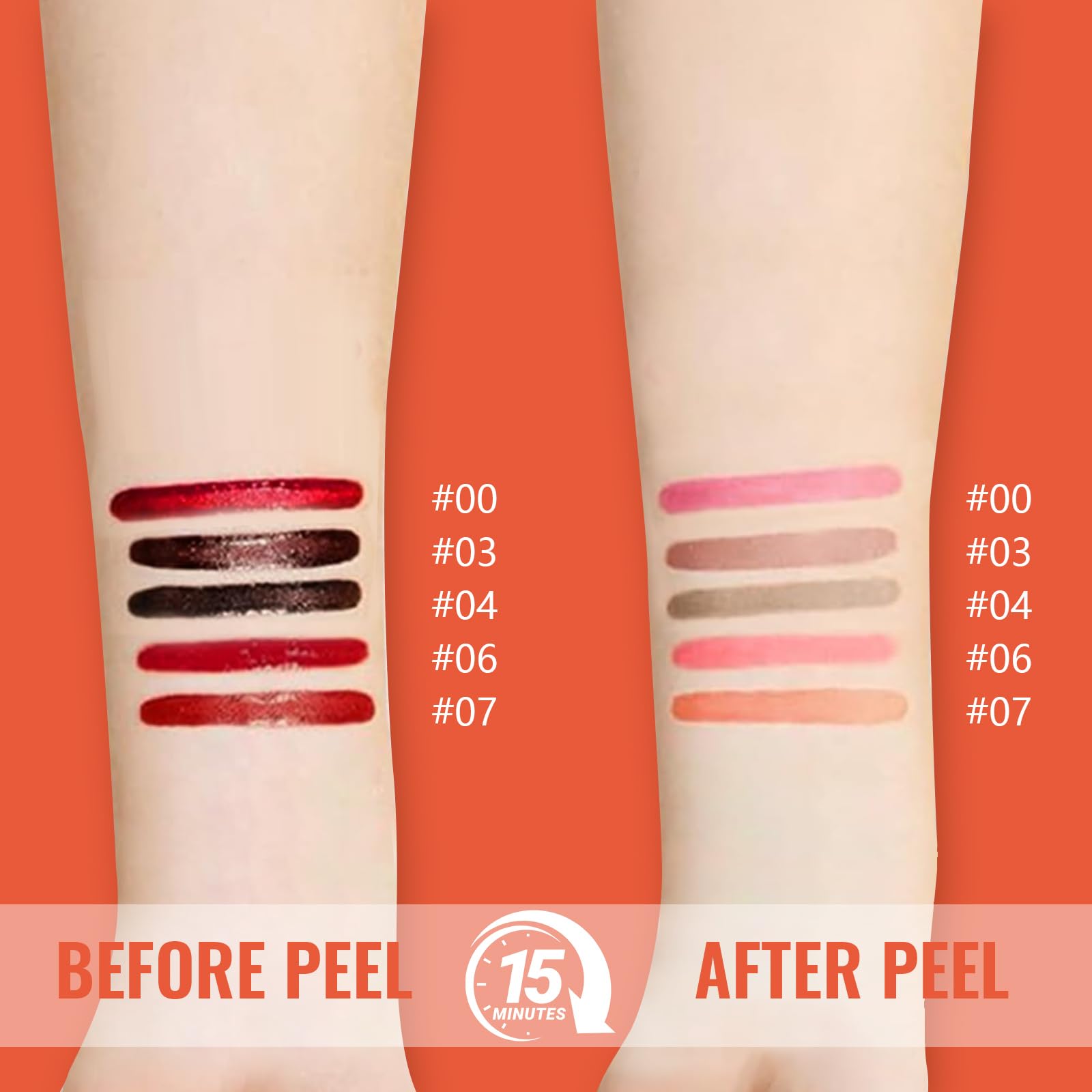 Vevivia Beauty 4pcs Lip Stain Peel Off – Long-Lasting Lip Liner Stain, Waterproof & 2-in-1 Matte (Cocoa, Rose, Nude, Mauve)