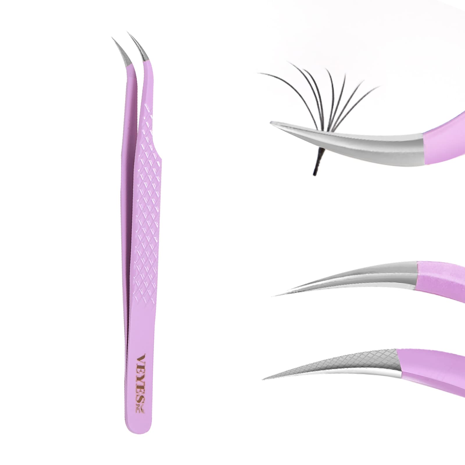 VEYES INC High-Precision J45 Lash Tweezers for Volume Fans | Professional Eyelash Extension Tool