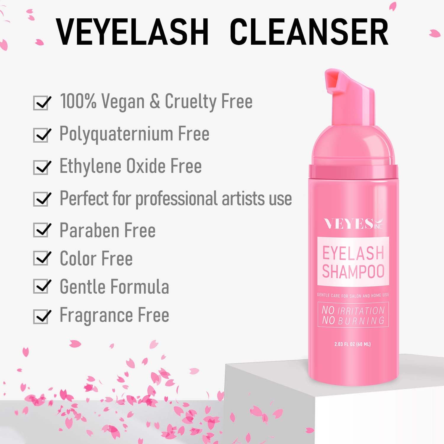 VEYES INC Lash Shampoo for Lash Extensions | Gentle, Oil & Sulfate Free 60ml