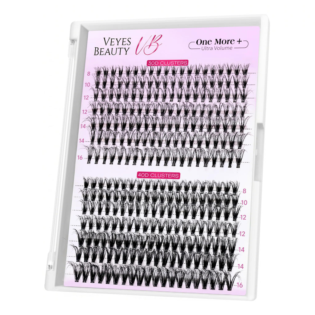 VEYESBEAUTY Lash Clusters UltraVolume: 3D Layered DIY Lashes Tray (30D & 40D)