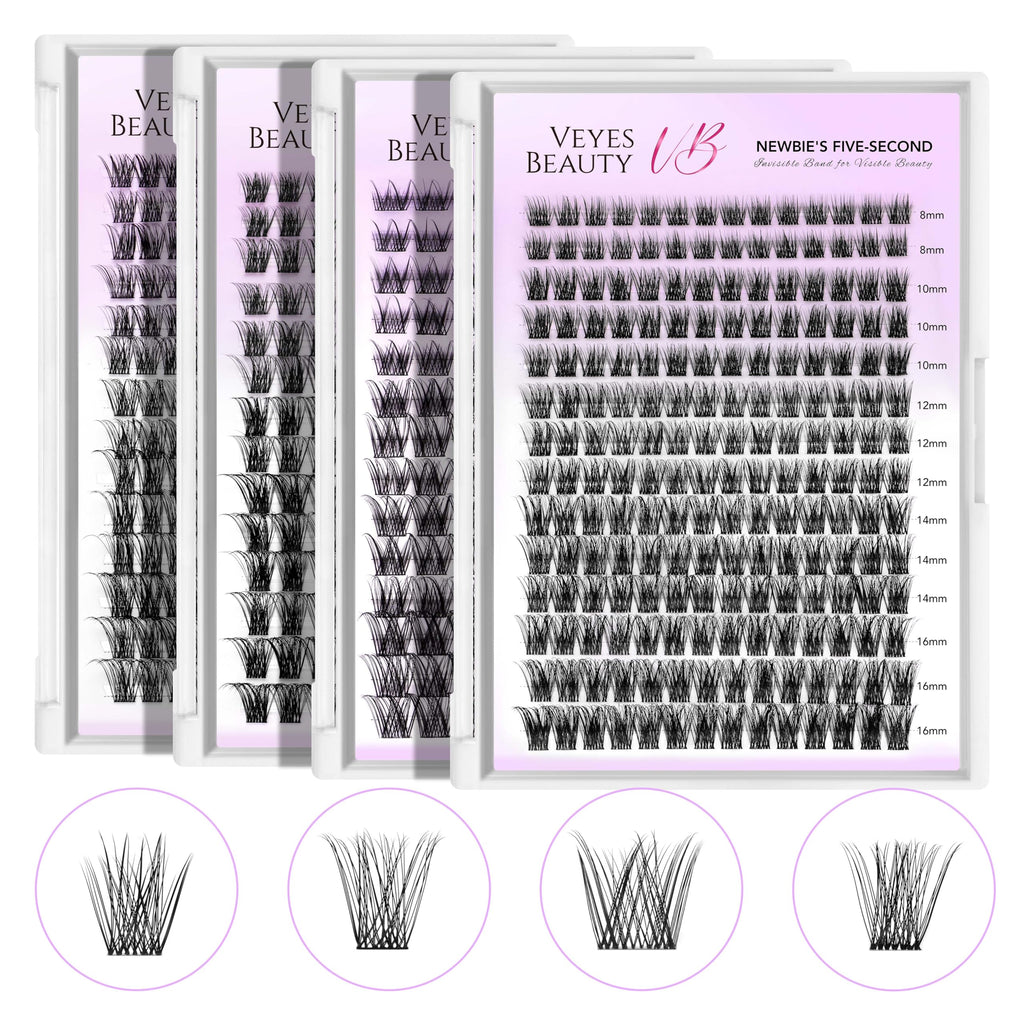 VEYESBEAUTY Lash Clusters – DIY False Eyelashes, Five-Second Series (8-16mm)
