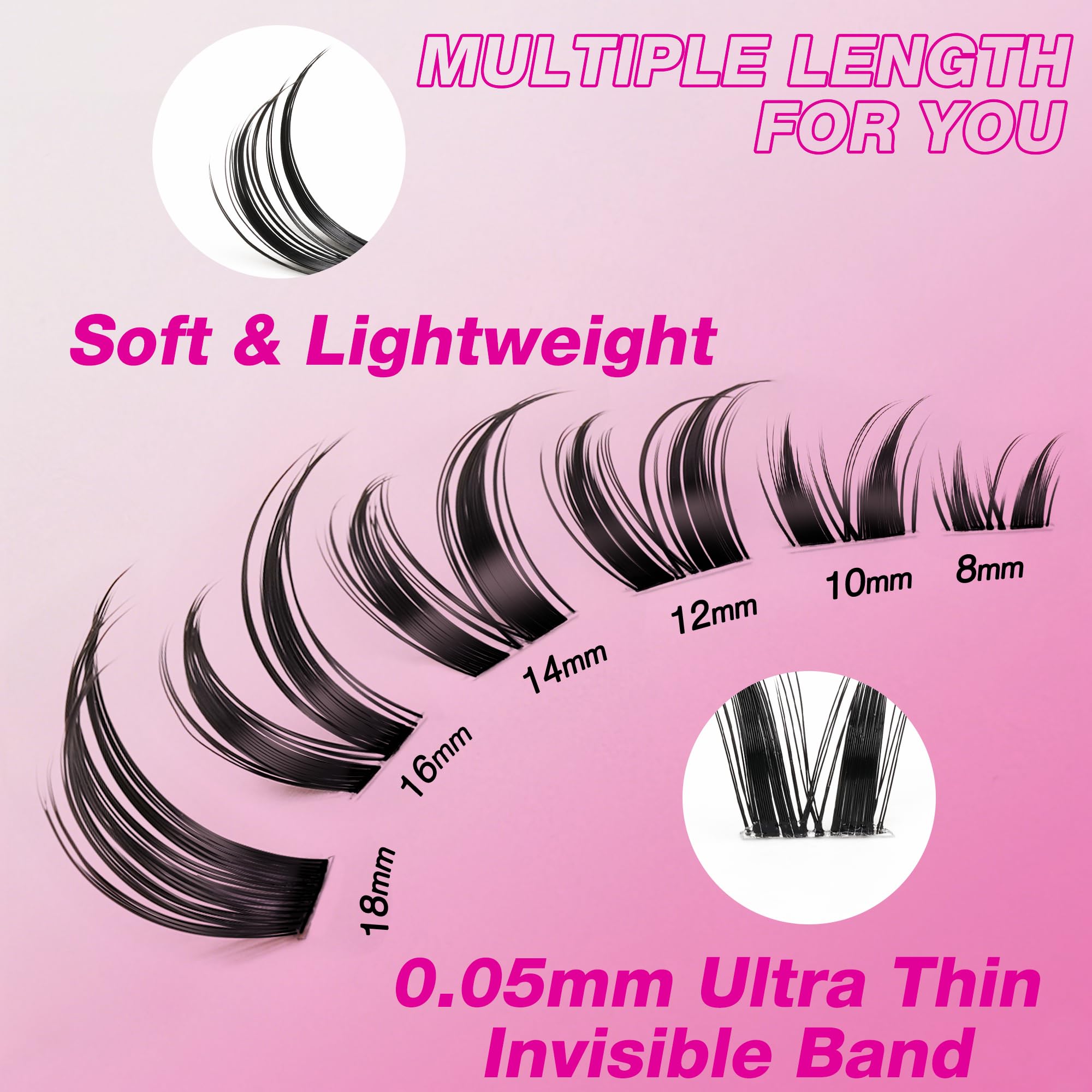 VEYESBEAUTY Bunny Lash Clusters Kit – DIY Dramatic Lashes with Bond & Seal
