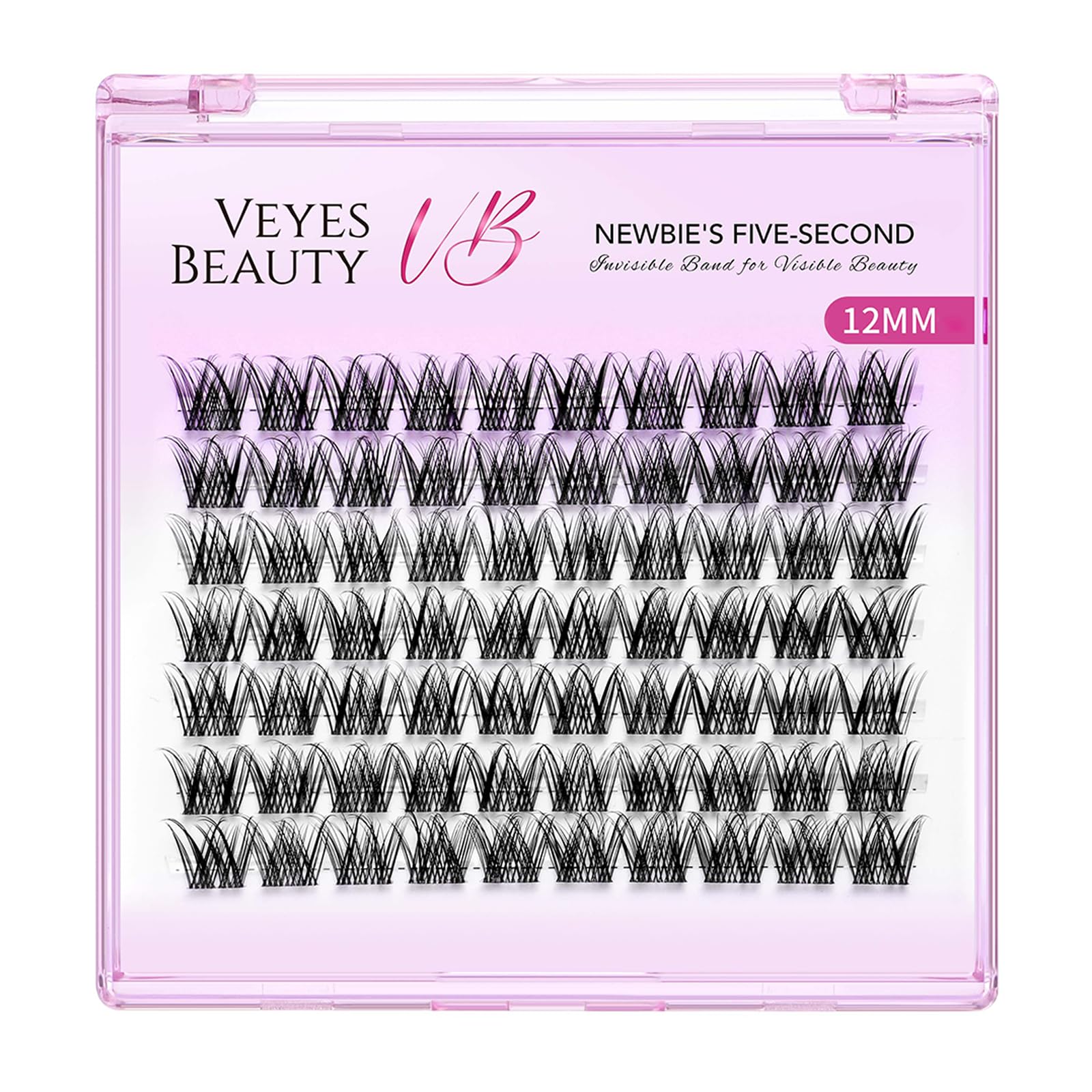 VEYESBEAUTY Lash Clusters – DIY False Eyelashes, Five-Second Series, LuxeBold 12mm Wispy