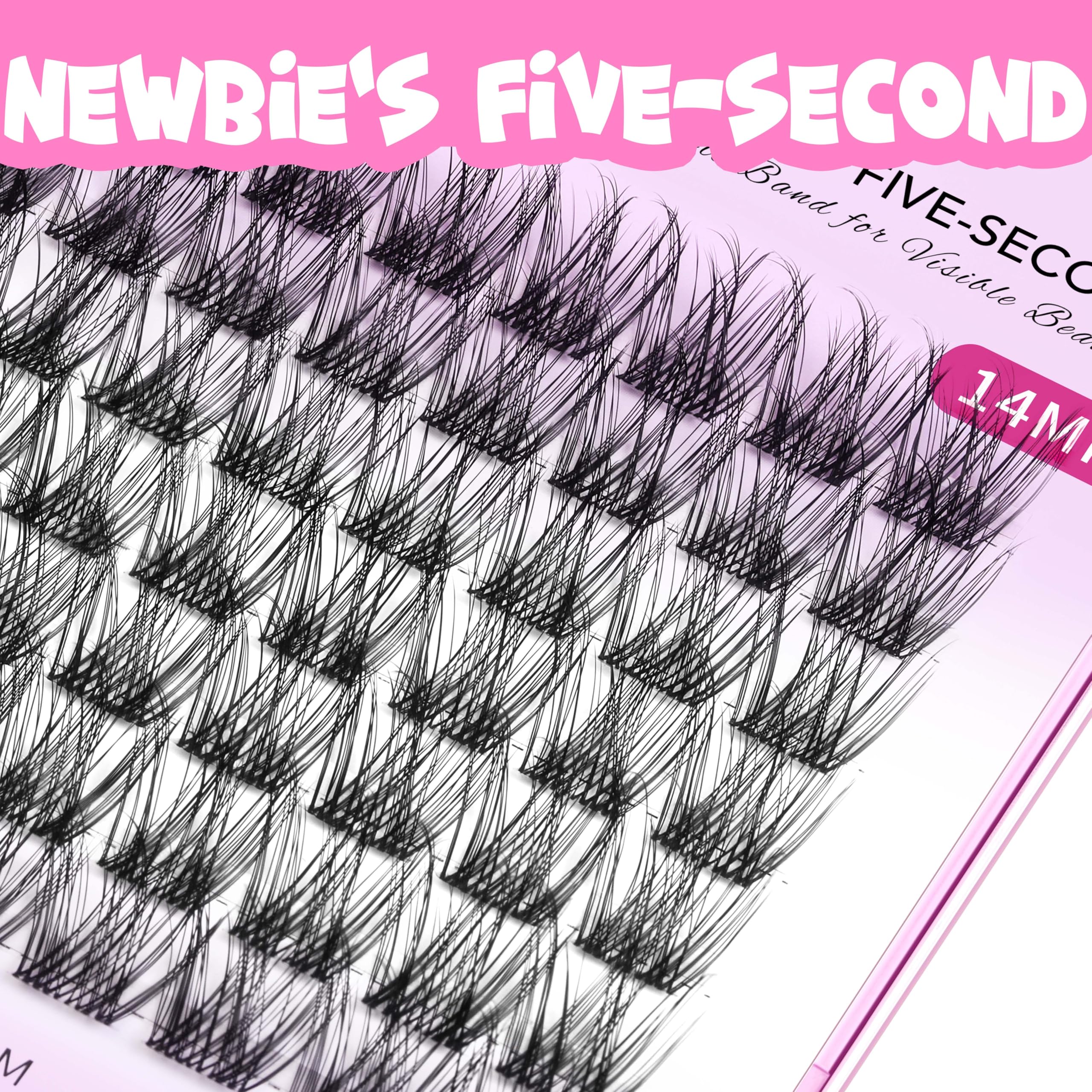 VEYESBEAUTY Lash Clusters – DIY False Eyelashes, Five-Second Series, LuxeBold 12mm Wispy
