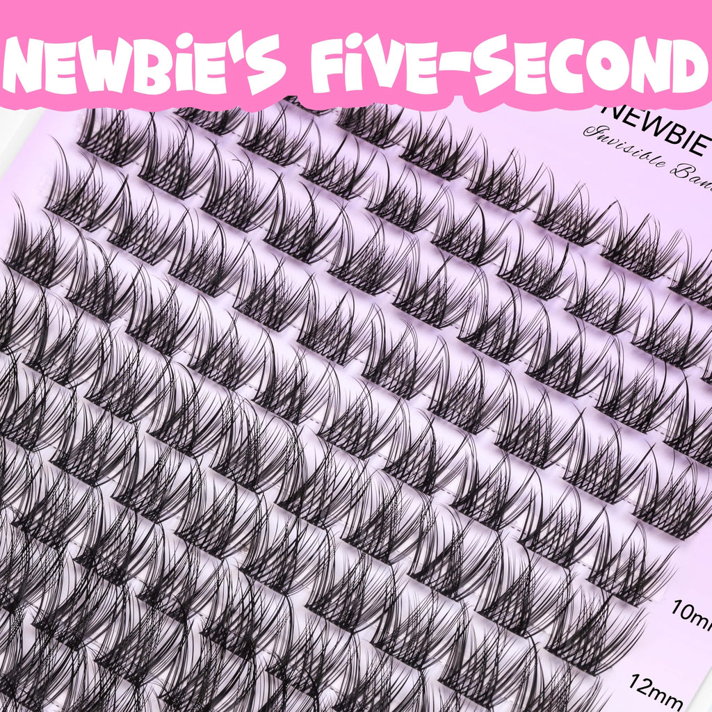 VEYESBEAUTY LuxeBold Cluster Lashes – DIY Invisible Band, 8–16mm Mixed Length