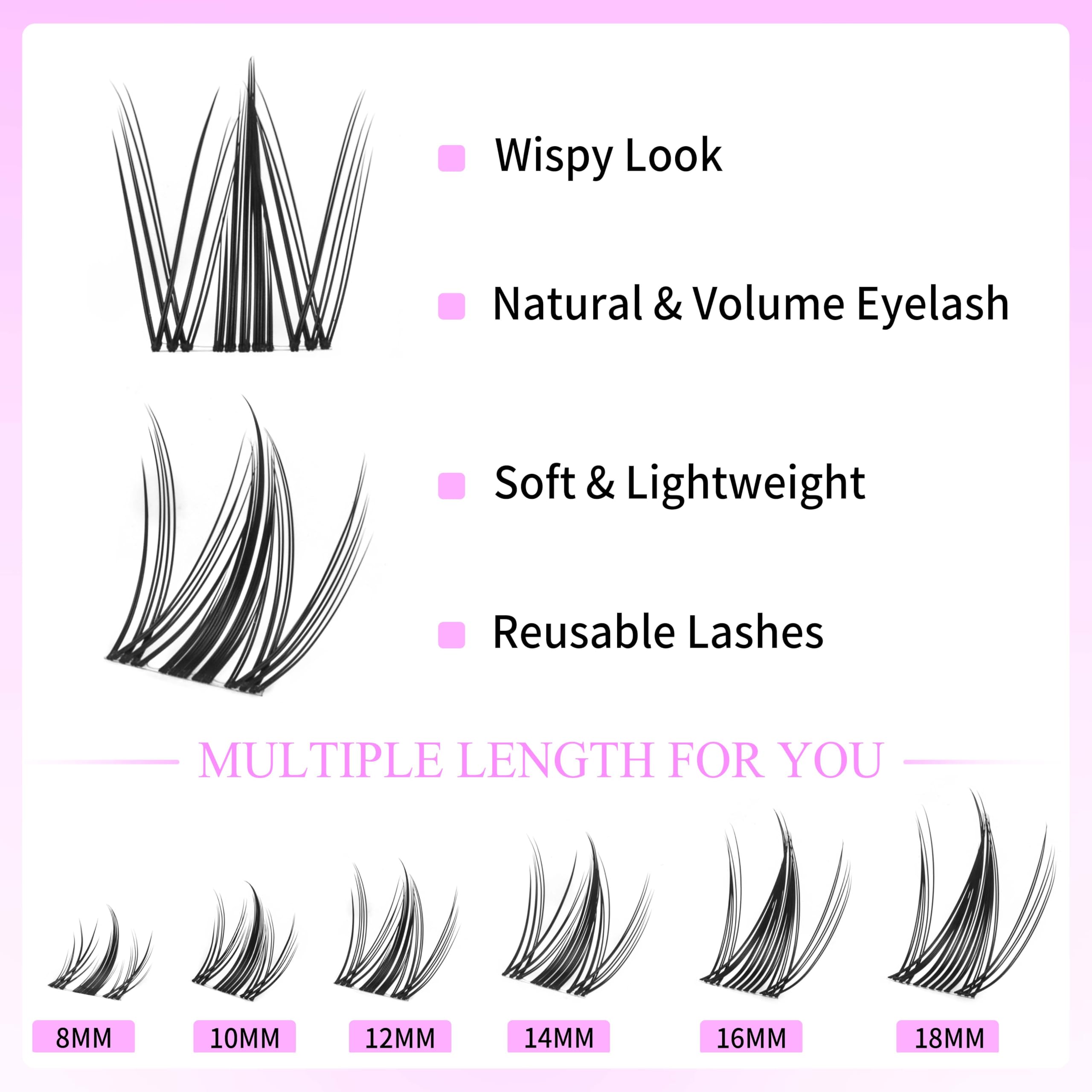 VEYESBEAUTY Manga Lash Clusters — DIY False Lashes for Quick, Natural-Looking Lashes (8–18mm)