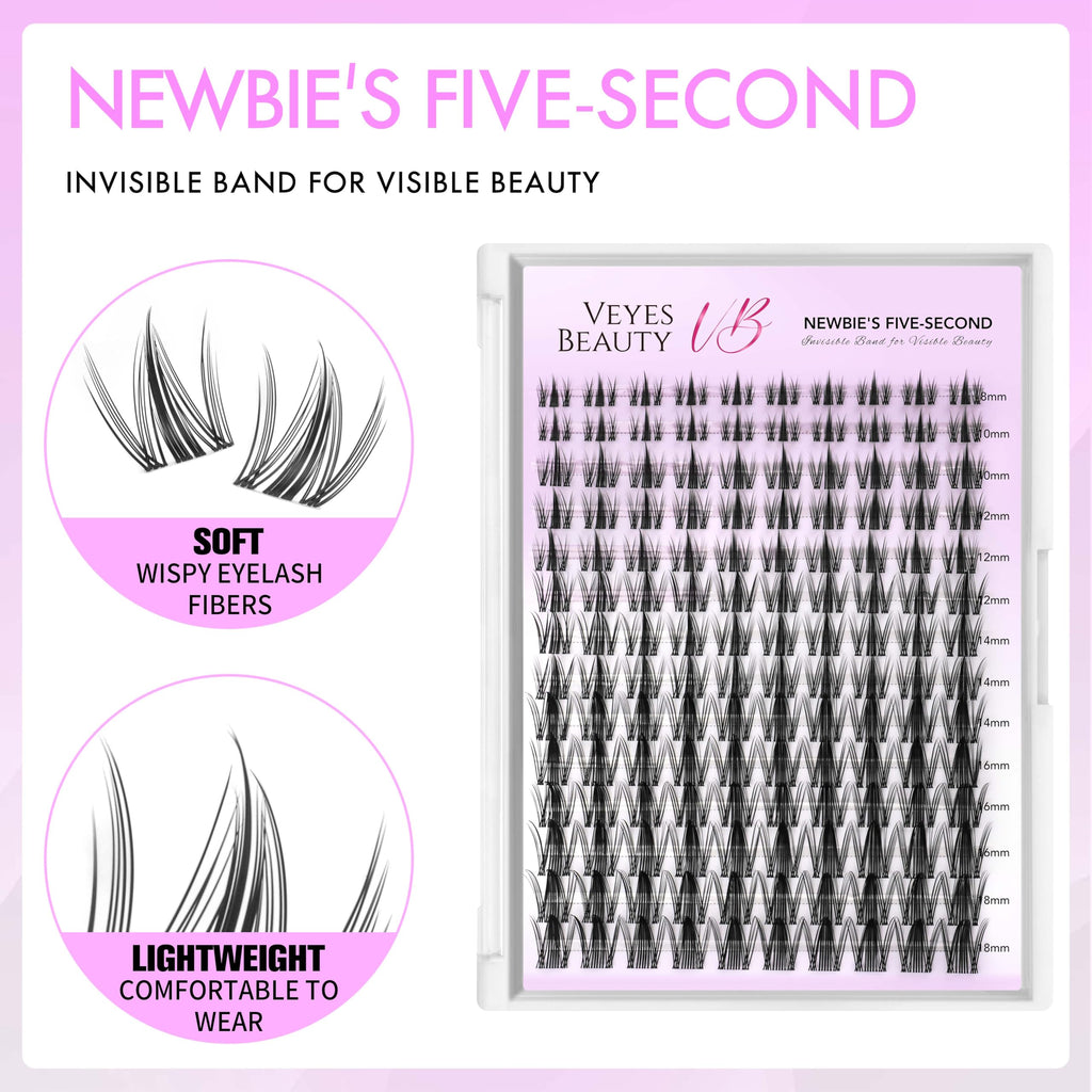 VEYESBEAUTY Manga Lash Clusters — DIY False Lashes for Quick, Natural-Looking Lashes (8–18mm)