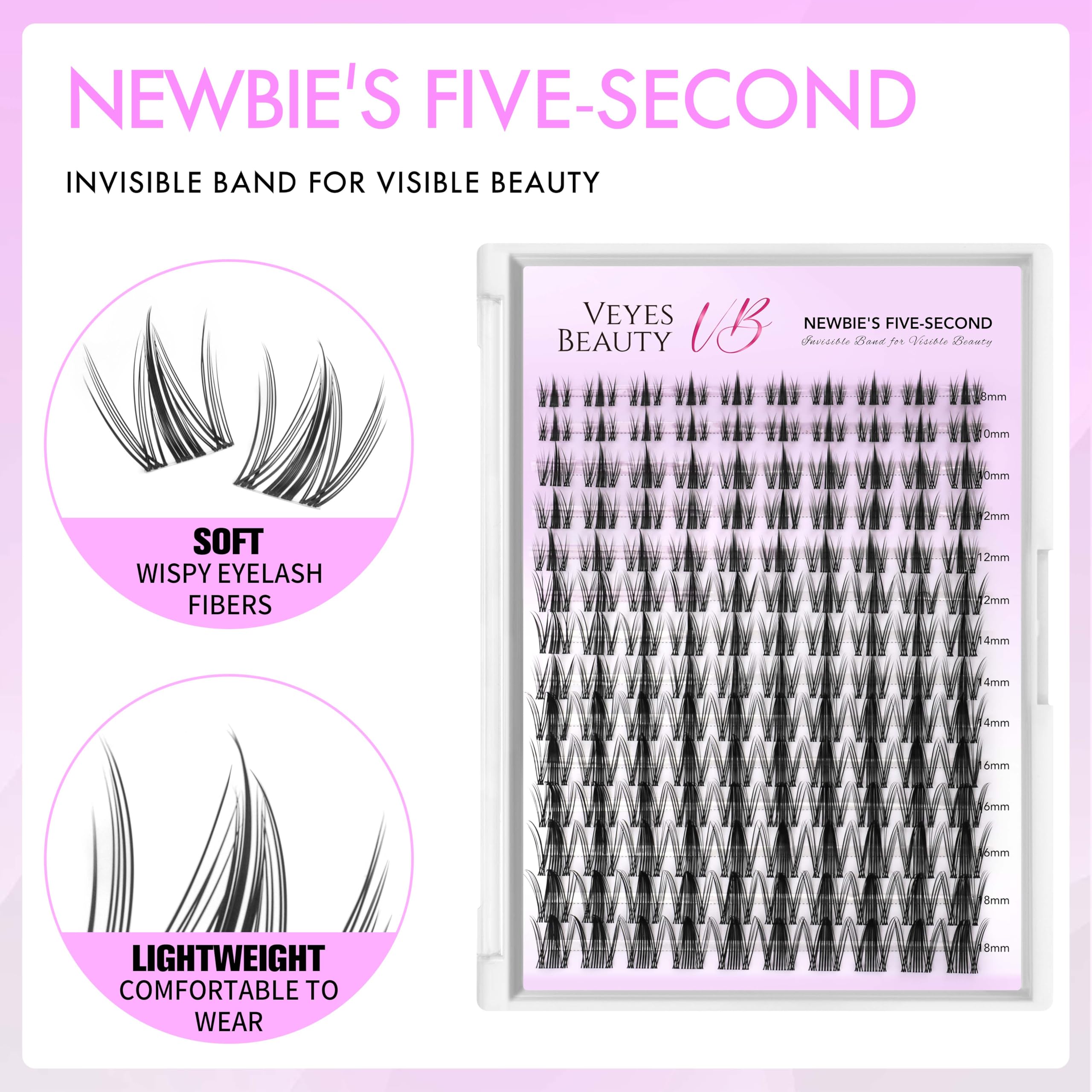VEYESBEAUTY Manga Lash Clusters — DIY False Lashes for Quick, Natural-Looking Lashes (8–18mm)