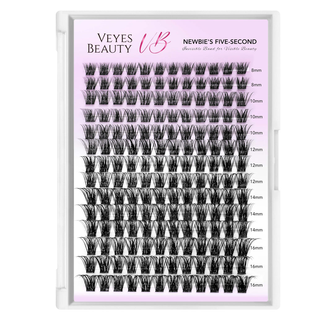 VEYESBEAUTY Lash Clusters – DIY False Eyelashes, Five-Second Series (8-16mm)
