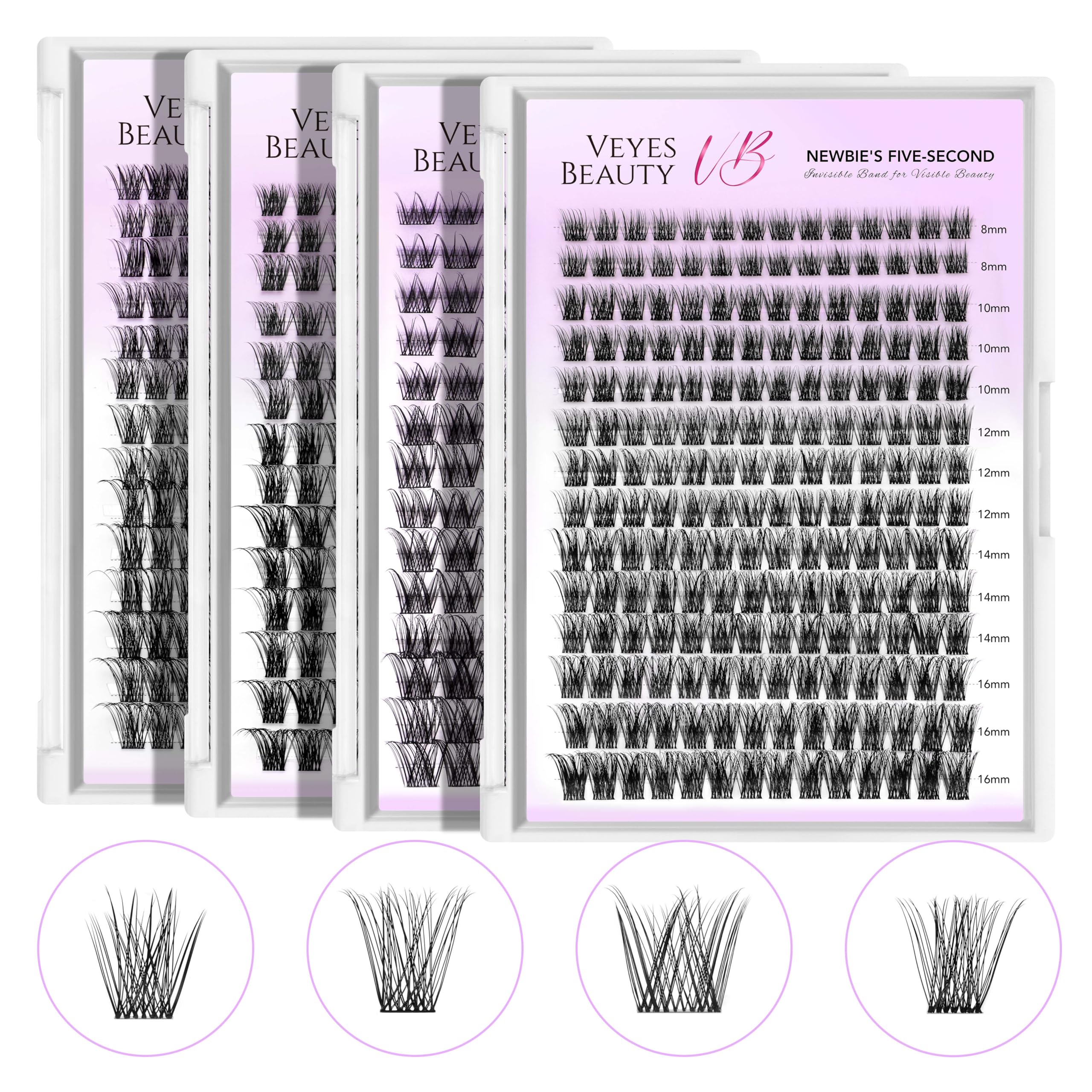 VEYESBEAUTY Lash Clusters Kit – DIY Eyelash Extensions, Five-Second Series, LuxeBold Kit