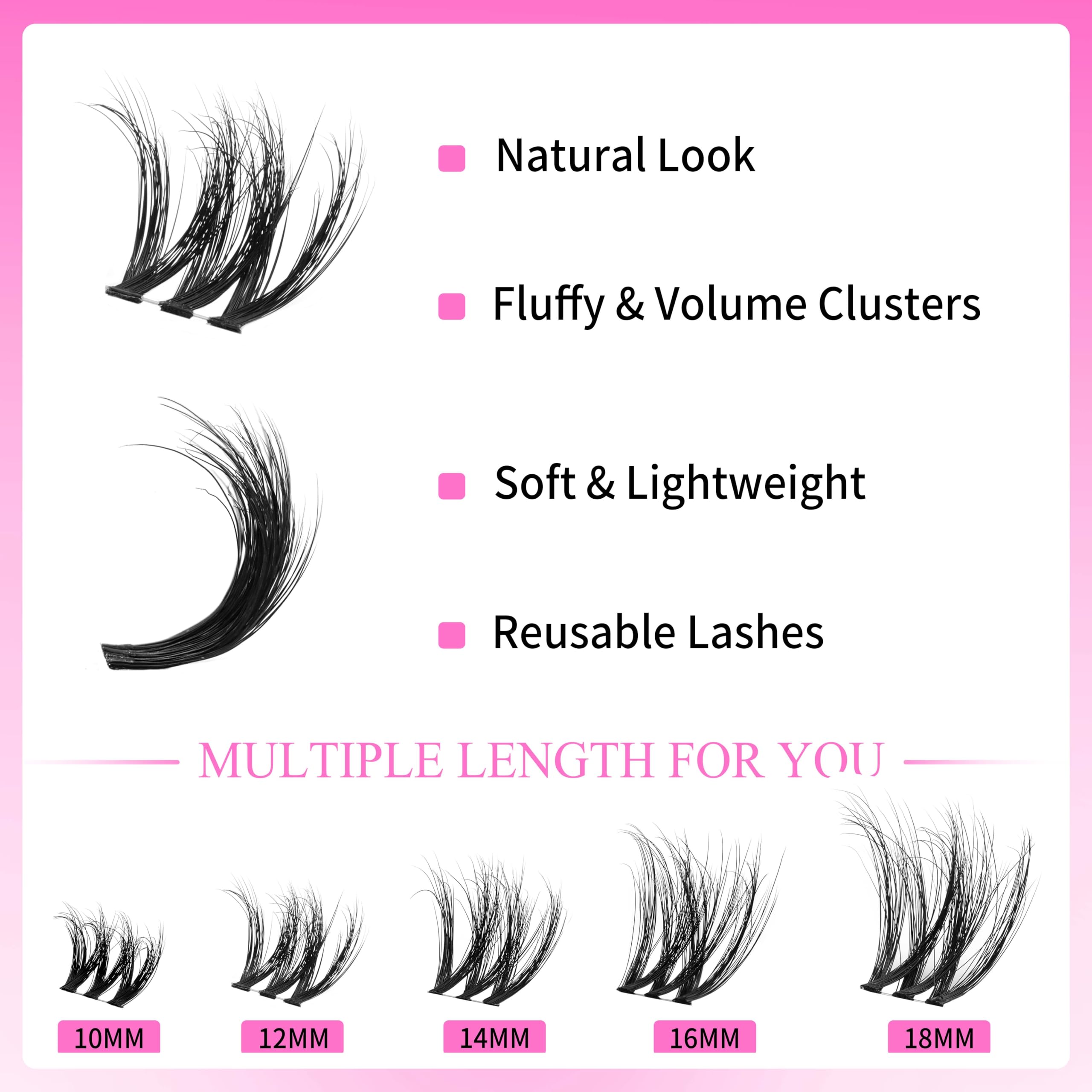VEYESBEAUTY Lash Clusters Kit — Fluffy 3D Lashes VBmuse Volume